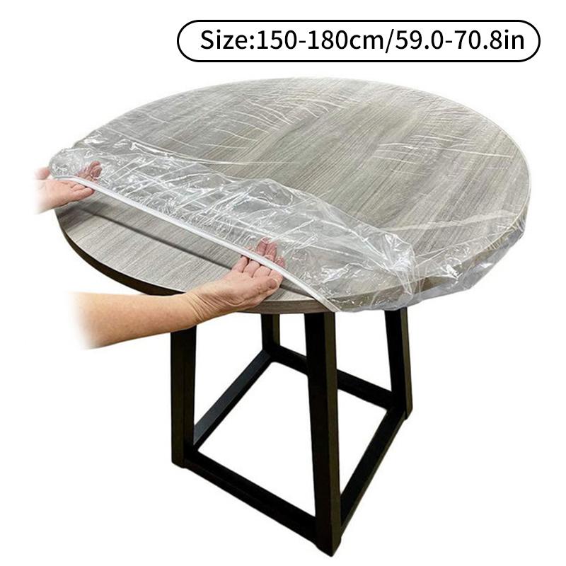 Vinyl-Tischdecke, rund, transparent, weiches Glas, wasserdicht, Verbrühschutz, ölfrei, für Wohnzimmer, Küche, Tischset XL von Joom DACH