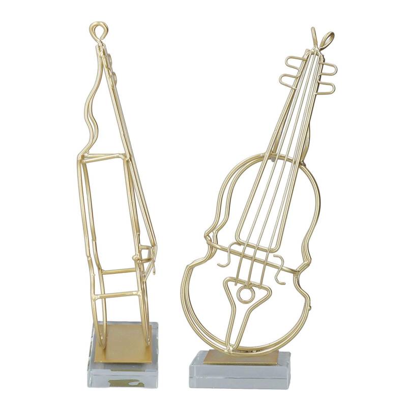 Violine Ornament Moderner Stil Eisen Dekorative Goldene Minimal Line Instrument Statue für Schreibtisch von Joom DACH