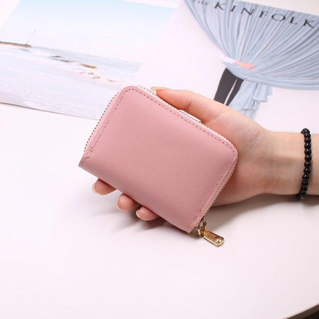 Visitenkartenetui für Damen/Herren, Rot/Schwarz/Grau/Gelb/Blau/Lila, Kreditkartenetui, 26-Bit-Reißverschluss-Kartenetui von Joom DACH