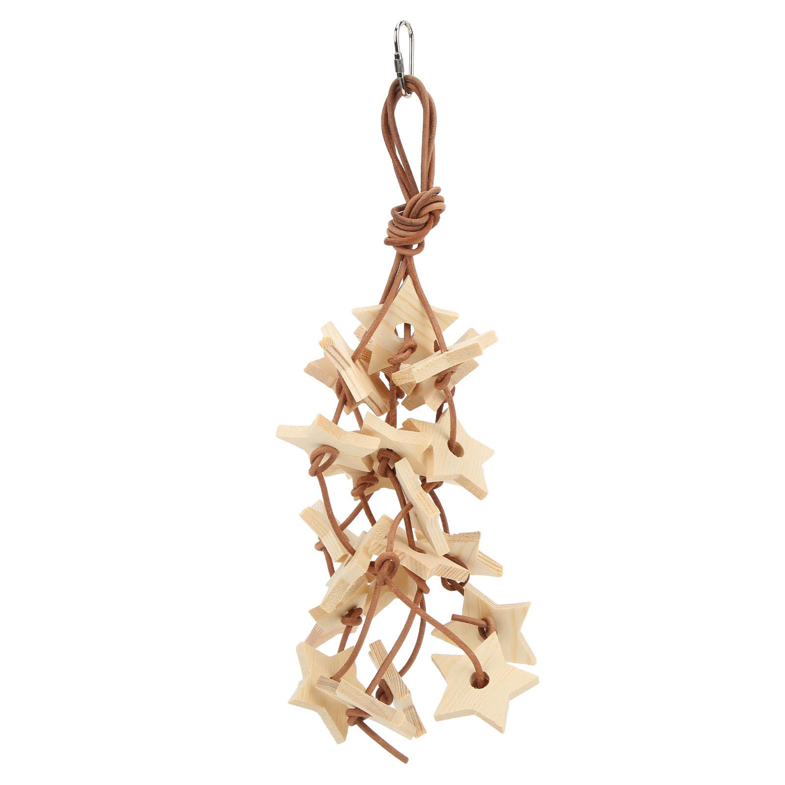 Vogel Holz Stern Spielzeug Bissfest Papagei Holz Stern Kauspielzeug für Wellensittiche Sittich Nymphensittich von Joom DACH