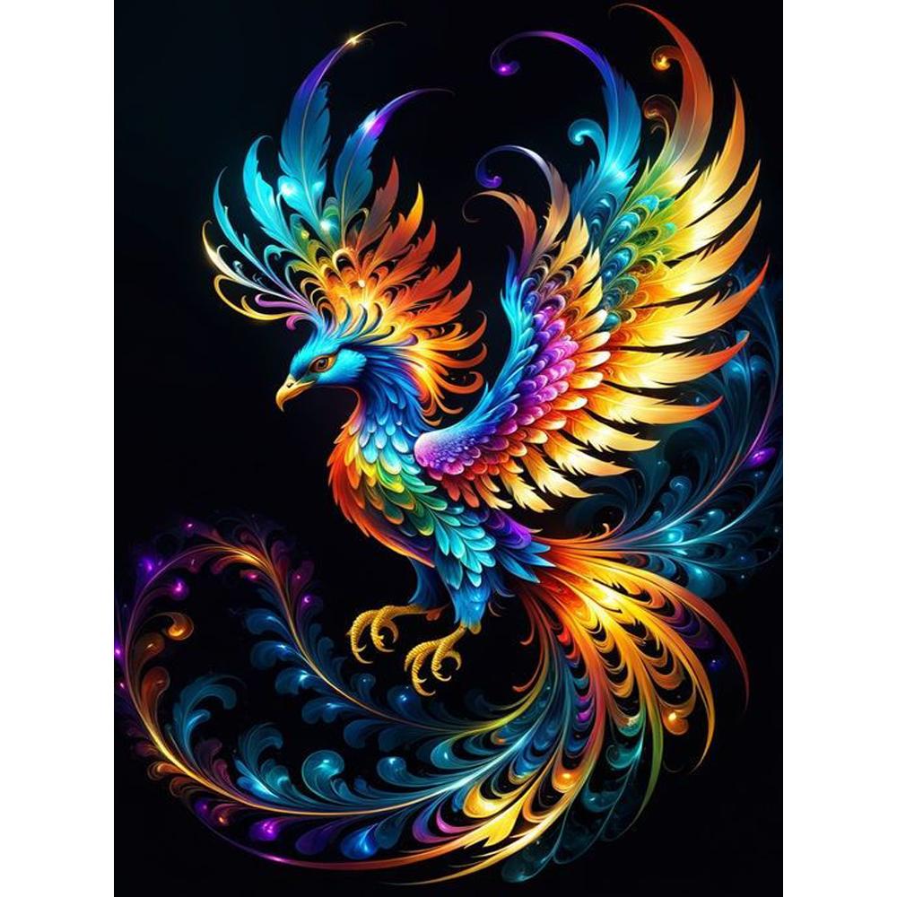 Voller quadratischer/runder Bohrer 5D DIY Diamantmalerei Feuer Phoenix Bild Diamantstickerei Kreuzstich Wohnkultur Y3781 square 80x60cm grau von Joom DACH