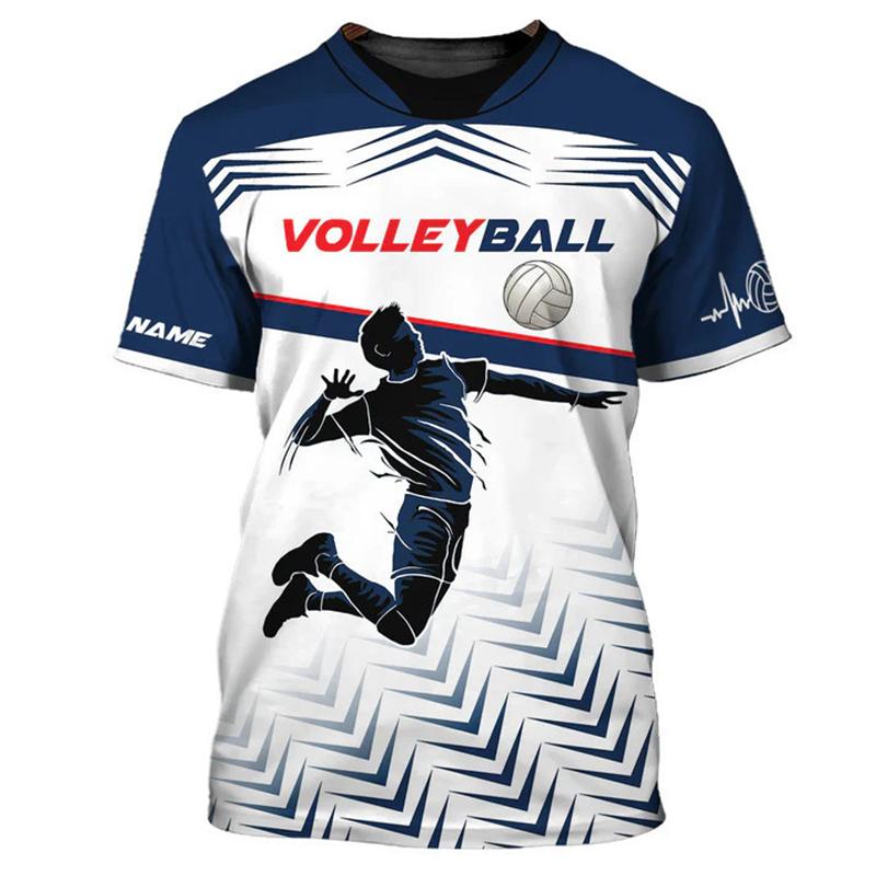 Volleyball Sport T-shirt Für Männer Frauen Täglich Casual Mode Kurzarm T Shirts Outdoor Straße Custom Name DIY T Top 2025 2XL von Joom DACH