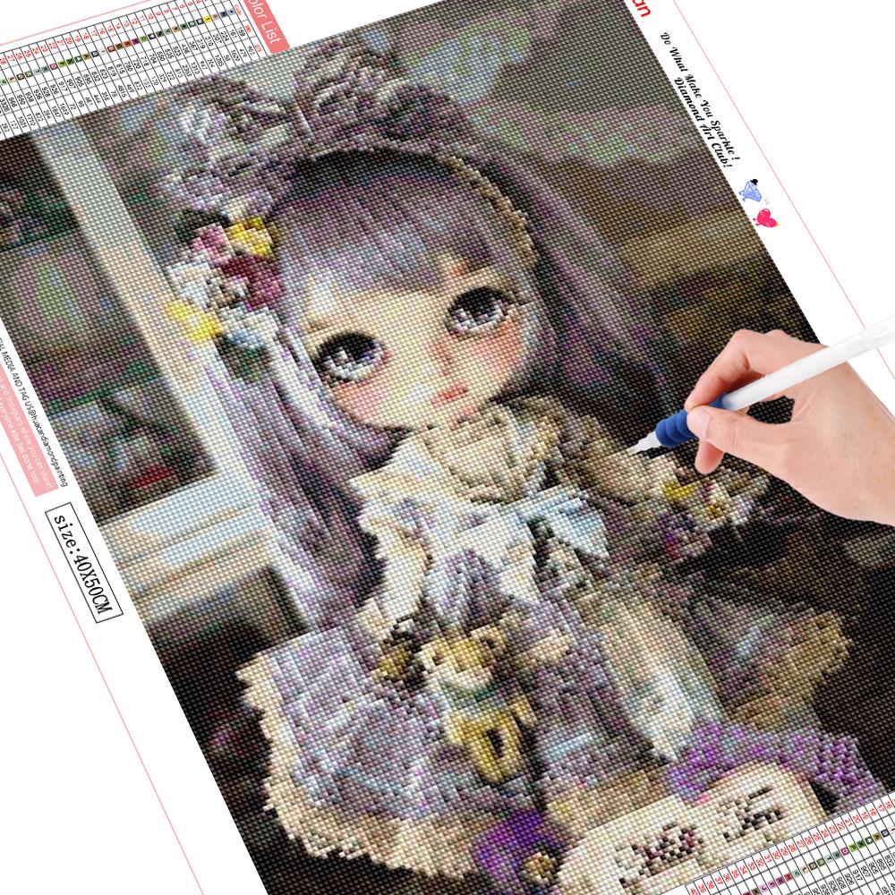 Vollrunde Diamant-Malerei-Puppe, 5D-Diamant-Mosaik-Gemälde mit Diamanten 20X30 von Joom DACH