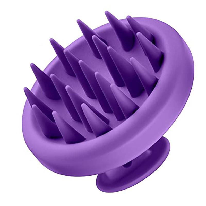 Vollsilikon Kopfhautmassage Shampoo-Bürste, Kopfschrubber mit weichen Borsten, Damen-/Kinderhaarkamm Haarbürste violett von Joom DACH