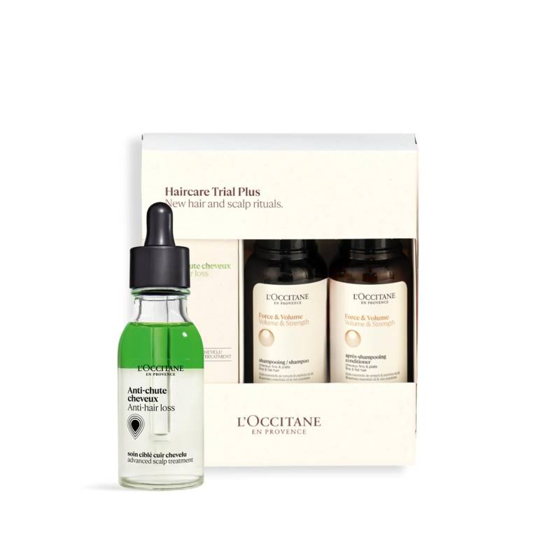 Volume Strength Trial Plus Set with medicated hair growth serum loss and shampoo and conditioner Men Women Popular Volume Care Gift Present L'OCCITANE von Joom DACH