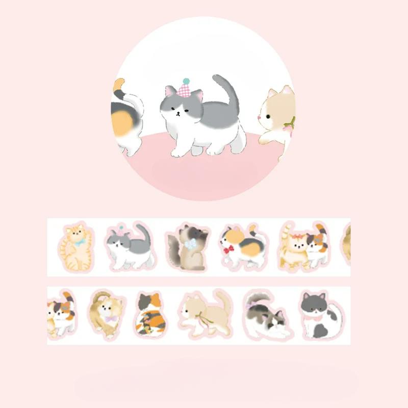 Vorgeschnittenes Washi-Tape-Set mit Tieren, süße Kawaii-Katze, Kaninchen, Panda, Hund, Pinguin, dekorative Maskierungsetiketten-Aufkleber für Kunst, DIY, Handwerk von Joom DACH