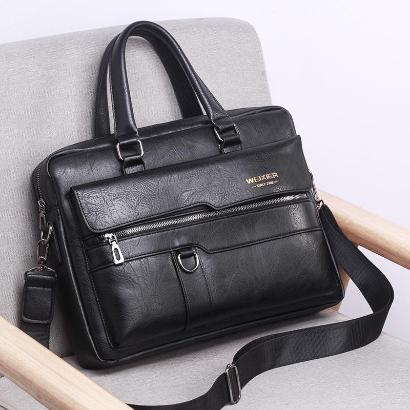 WEIXIER Business Umhängetasche Männer Umhängetasche Vintage PU Leder Umhängetasche für Männliche Mode Casual Mann Handtaschen Aktentasche One size von Joom DACH