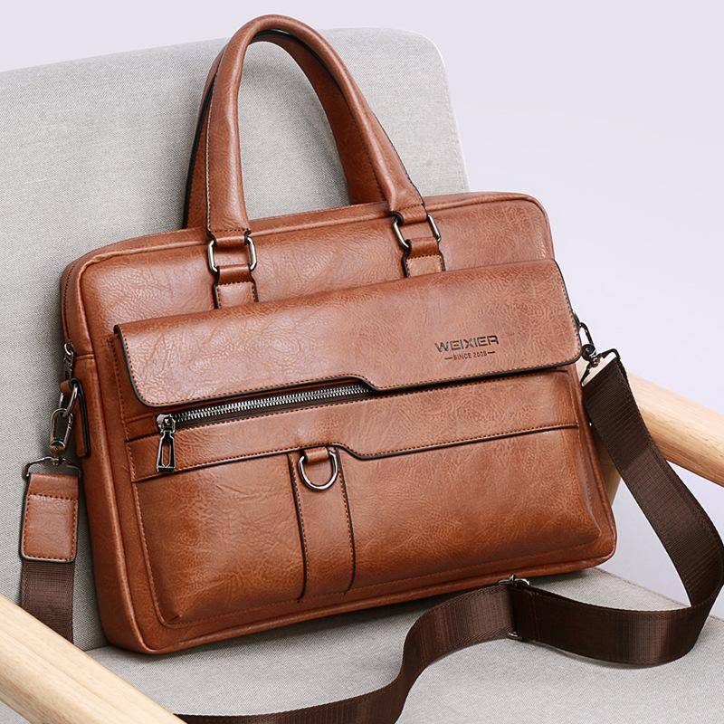 WEIXIER Business Umhängetasche Männer Umhängetasche Vintage PU Leder Umhängetasche für Männliche Mode Casual Mann Handtaschen Aktentasche braun von Joom DACH