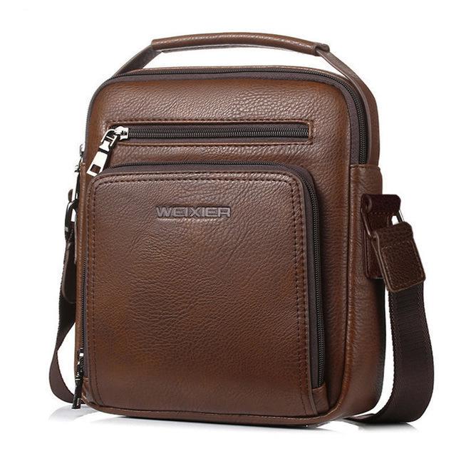 WEIXIER männer PU Leder Schulter Tasche Vintage Messenger Bags Männer Bolsos Männlichen Umhängetaschen Mann Handtasche Sling Bag one size von Joom DACH
