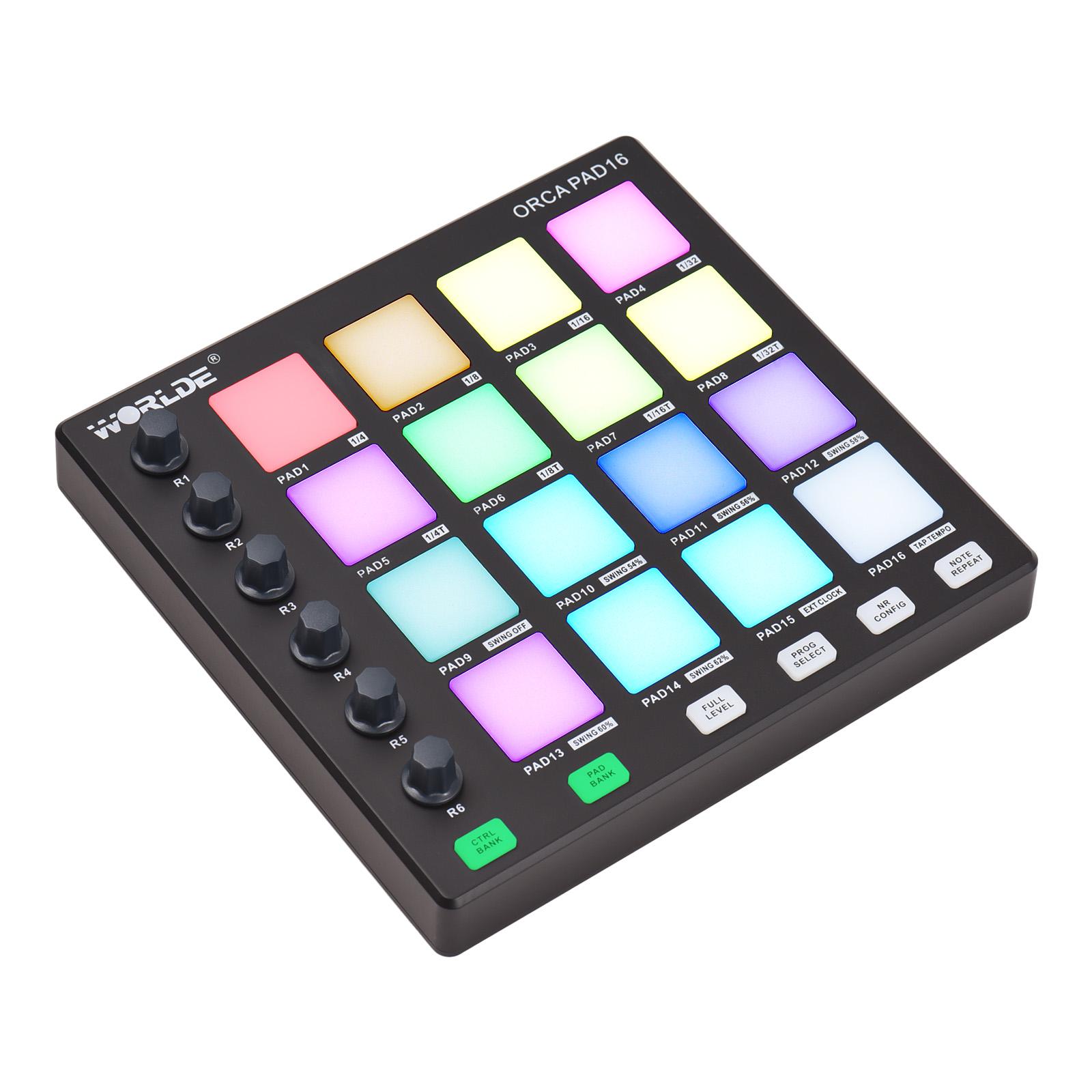 WORLDE MIDI-Controller Beat Maker Machine 6 zuweisbare Knöpfe Note Repeat Full Level Buttons und schwarz WORLDE MIDI-Controller Beat Maker Machine 6 zuweisbare Knöpfe Note Repeat Full Level Buttons und schwarz von Joom DACH