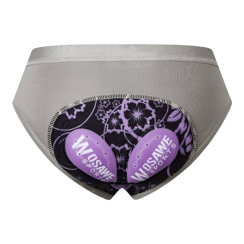 WOSAWE Damen Radsport-Unterwäsche, gepolsterte Unterwäsche, Reithose, Fahrrad-Unterhose, Damen-Radhose L grau von Joom DACH