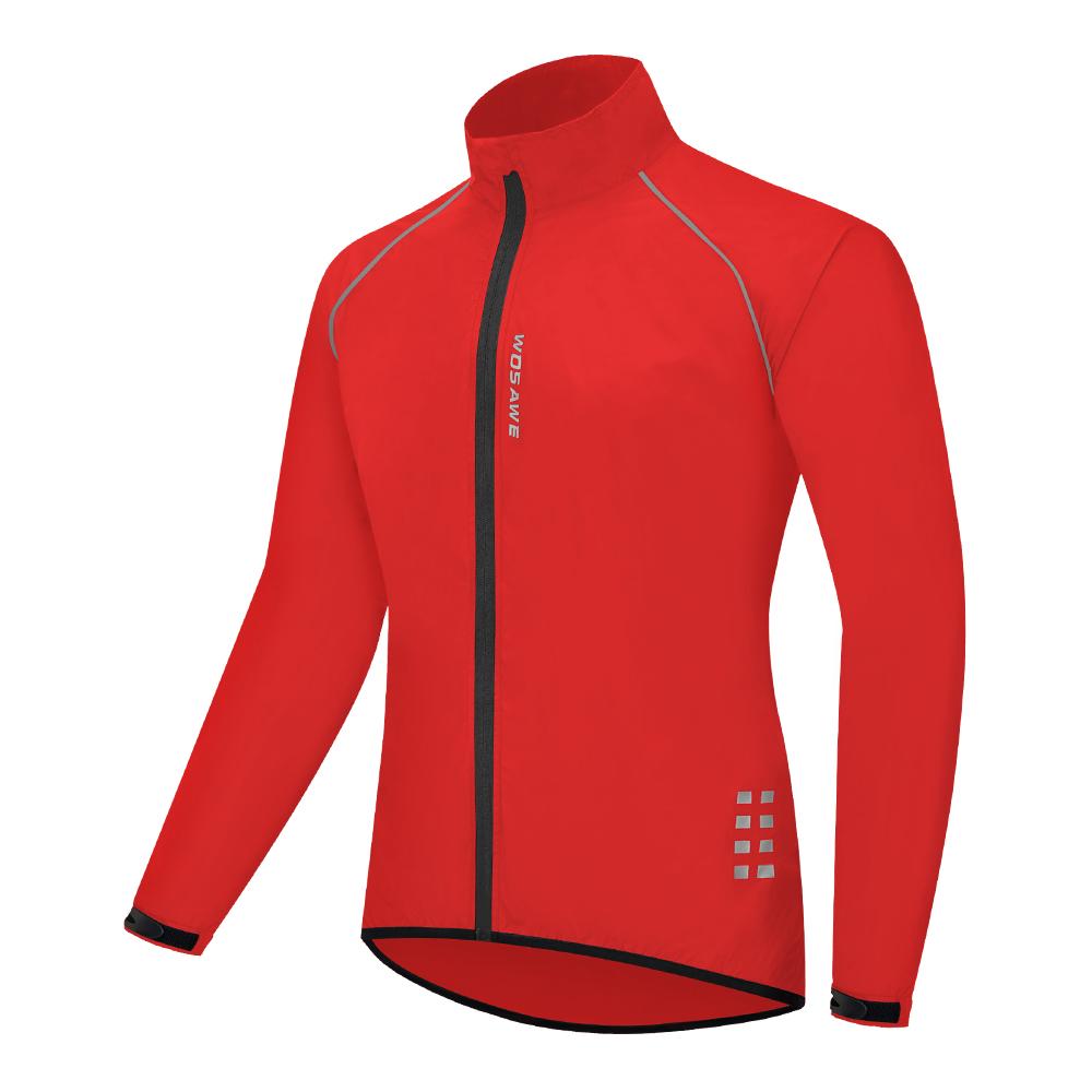 WOSAWE Herren-Fahrradjacke, winddicht, wasserdicht, für Rennrad, MTB, Mountainbike, Radtrikot L rot von Joom DACH