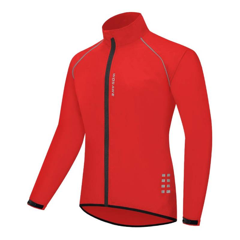 WOSAWE Herren-Fahrradjacke, winddicht, wasserdicht, für Rennrad, MTB, Mountainbike, Radtrikot L rot von Joom DACH