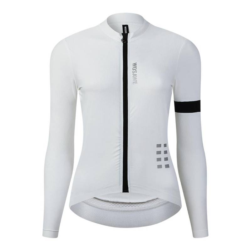 WOSAWE Radtrikot Damen Fahrradshirt Langarm Fahrradoberteile Atmungsaktive Reitbekleidung Damen XS weiß von Joom DACH