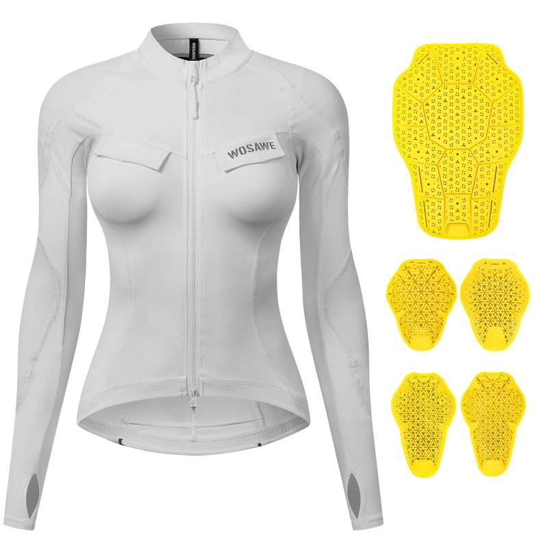 WOSAWE Women Racing Jacket Autumn Winter Anti Drop Moto Jacket Reflective Thermal Motorcycle Jacket With CE Protective Gear XL weiß von Joom DACH