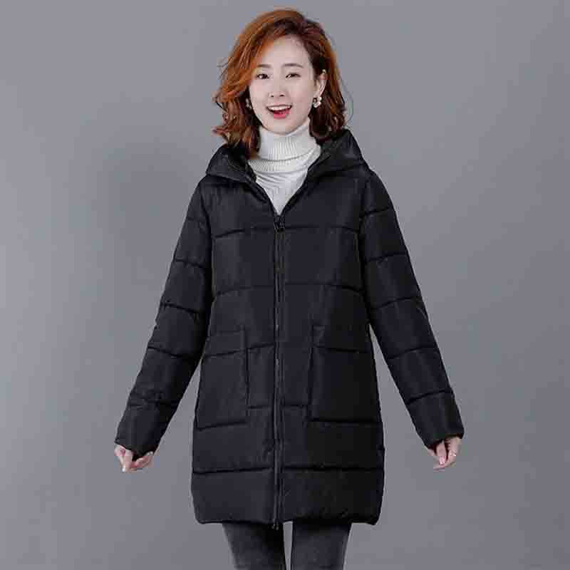 WTEMPO Damen Baumwolle gefütterte Kleidung Mittellange dicke Mäntel Übergröße Winterjacke Mutter Winterkleidung Gefütterte Jacken Parka Warm locker M von Joom DACH