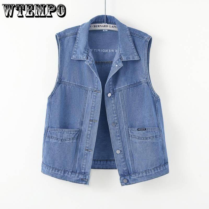 WTEMPO Damen Jeansweste Jacke Frühling Herbst Locker sitzende Damen Ärmellos Bequem Weiblich Cowboy Pferd Clip M von Joom DACH