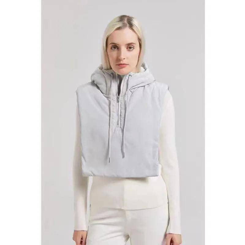 WTEMPO Einfarbiger Schal Integrierte Mützen Damen Winter Warm Kältefest Daunen Baumwollmützen Schal Capes Kältefest Reißverschlussmützen One Size licht grau von Joom DACH