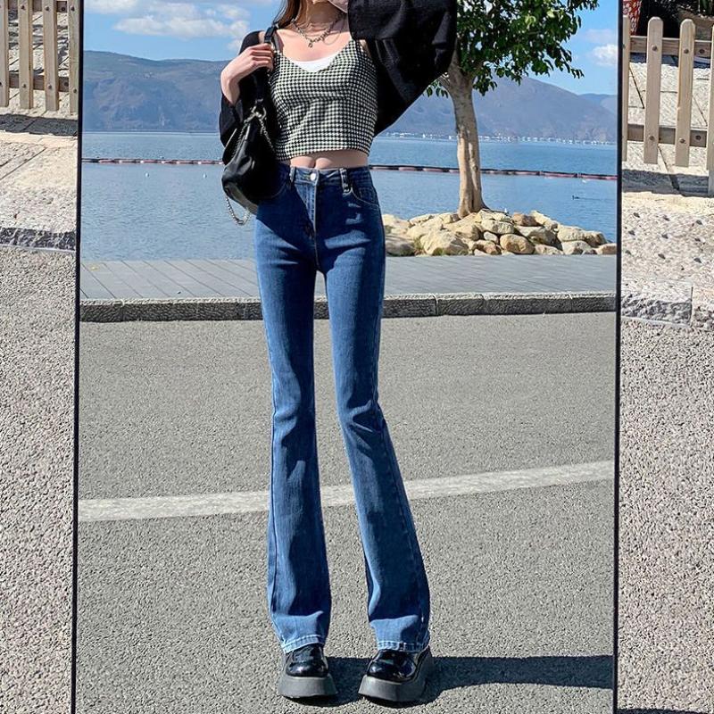 WTEMPO Marke Micro-Labeled Jeans Damen High Waist Skinny Straight Extended Flared Hose mit dehnbaren Beinbesatz Jeans S von Joom DACH