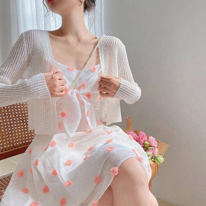 WTEMPO Shrugs Frauen Candy Farbe Süße Alle-spiel Cape Elegante Langarm Bolero Sonnenschutz Strickjacke Abgeschnitten Tücher Chic outwear M weiß von Joom DACH