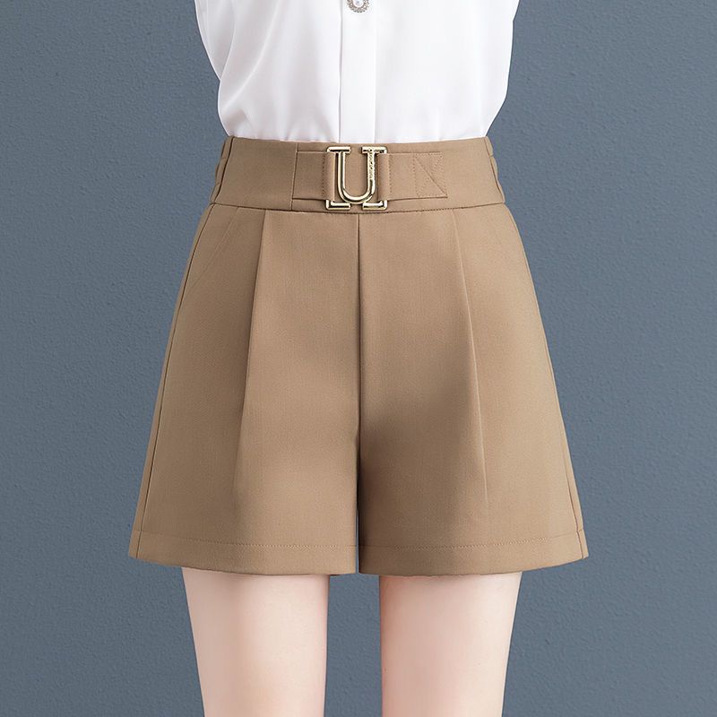 WTEMPO Sommer Damen Shorts Mode Hohe Taille Lose Shorts Breites Bein Shorts Lässige Shorts Anzugshorts 4XL khaki von Joom DACH