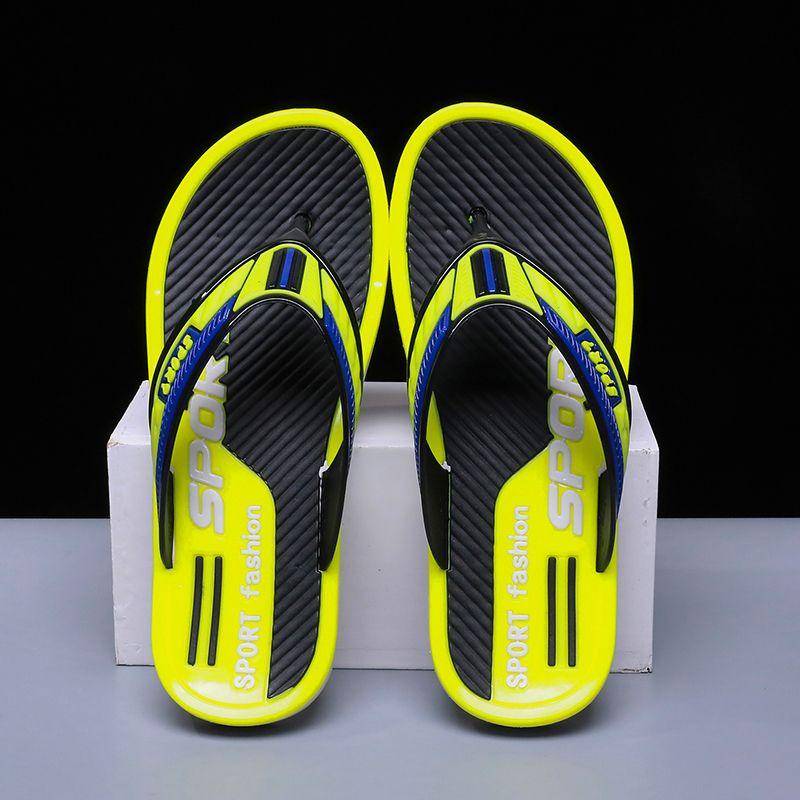 WTEMPO Sommer-Herren-Flip-Flops, dicke Sohle, weiche Sohle, rutschfeste Hausschuhe für den Innenbereich, Strandschuhe 41 gelb von Joom DACH