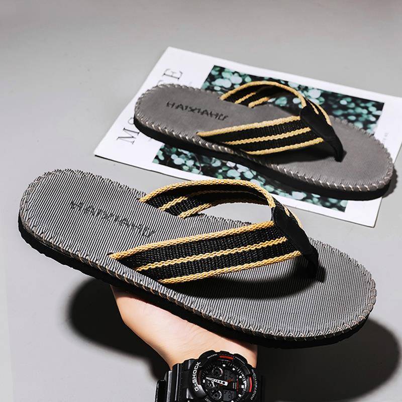 WTEMPO Sommer Herren Flip-Flops Personalisierte Outdoor-Soft-Sohle Leichte Slides Rutschfeste Indoor-Slipper Strandschuhe 45 grau von Joom DACH