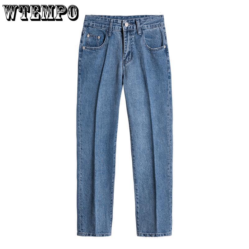 WTEMPO Sommer Herren Gerade Lockere Jeans Dünn Stretch Slim Jeans Einfach Lässig Atmungsaktiv Neun-Punkte-Hose 2XL blau von Joom DACH
