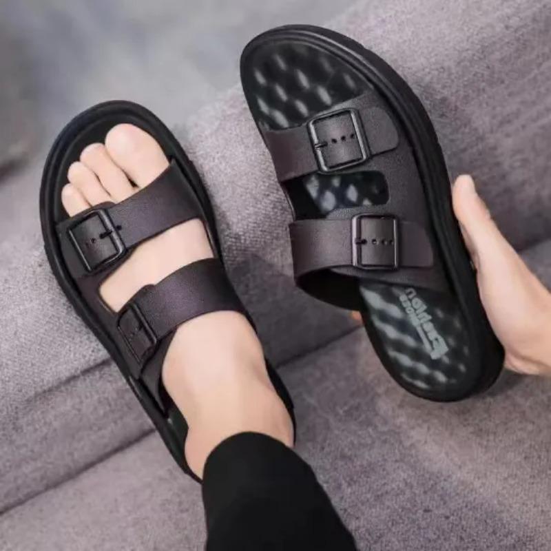 WTEMPO Zehensandalen Herren Sommer Anti-Geruch Uni Flacher Absatz Mode Anti-Rutsch Dicke Sohle Übergröße Lässig Atmungsaktiv Bequem Langlebig Strand-Slipper 45 braun von Joom DACH