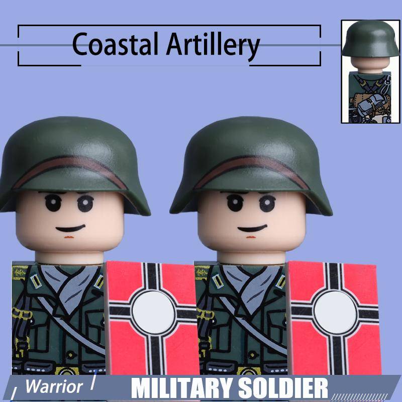 WW2 Marine Landtruppen Soldatenfigur Bausteine Armeeoffizier Krieger Mütze Helm Flagge Zubehör Militärsteine Spielzeug Jungen von Joom DACH