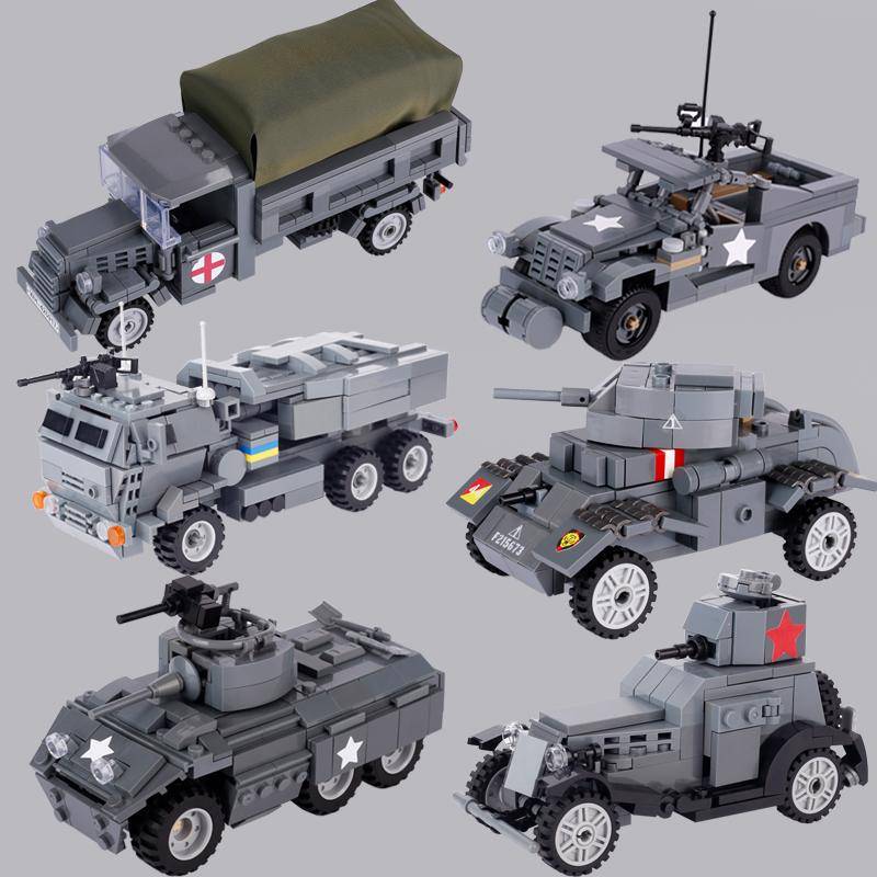 WW2 Militärfahrzeug-Bausteine Kanone Angriff Panzerfahrzeug Kampfpanzer Auto LKW Armee Waffe Lernspielzeug für Kinder von Joom DACH