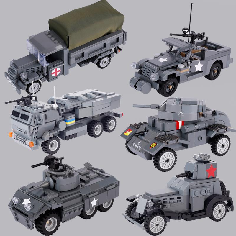 WW2 Militärfahrzeug-Bausteine Kanone Angriff Panzerfahrzeug Kampfpanzer Auto LKW Armee Waffe Lernspielzeug für Kinder von Joom DACH