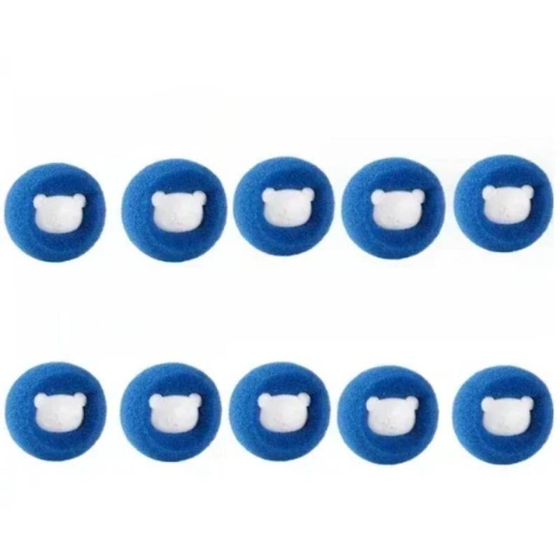 Wäschebälle zum Waschen aus Wolle, wiederverwendbar, Tierhaarentferner-Ball, Waschmaschinen-Aufkleber, Katzenhaarentferner, Fell-Fusselfänger 10PCS blau von Joom DACH