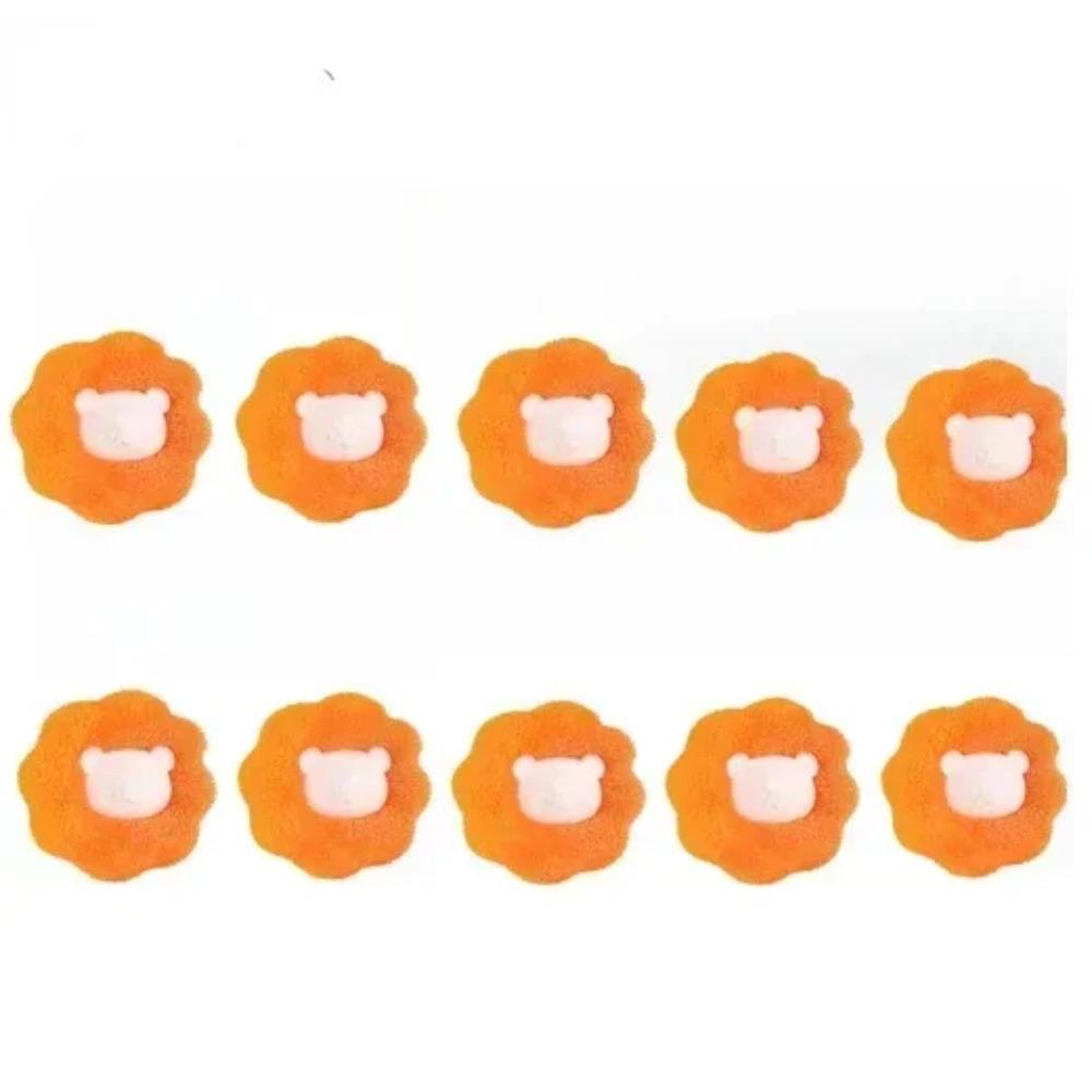 Wäschebälle zum Waschen aus Wolle, wiederverwendbar, Tierhaarentferner-Ball, Waschmaschinen-Aufkleber, Katzenhaarentferner, Fell-Fusselfänger 10PCS orange von Joom DACH