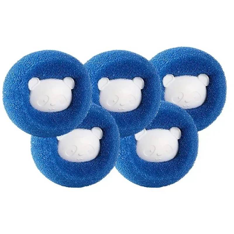 Wäschebälle zum Waschen aus Wolle, wiederverwendbar, Tierhaarentferner-Ball, Waschmaschinen-Aufkleber, Katzenhaarentferner, Fell-Fusselfänger 5PCS blau von Joom DACH
