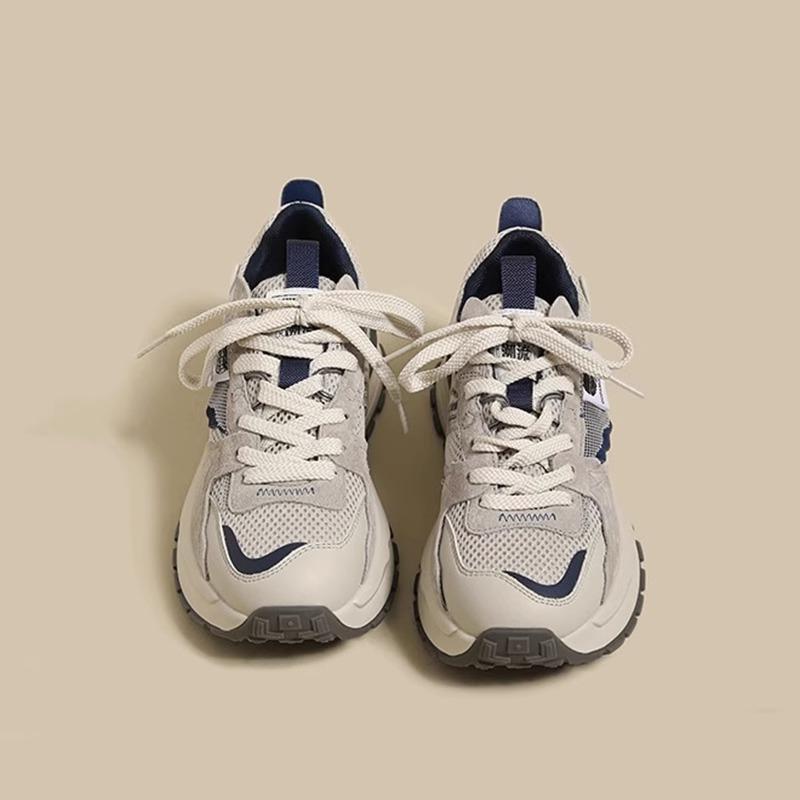 Waffel Forrest Gump Schuhe Kinder Frühling und Sommer Neue Leder Freizeitsneaker Mesh Atmungsaktiv Plateau Dad Schuhe 40 von Joom DACH