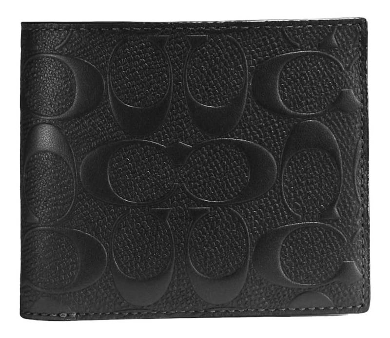 Wallet Outlet Geprägte Signatur 3 in 1 Bifold Geldbörse mit Kartenetui R957 BLK Produkt [Coach] Herren schwarz von Joom DACH