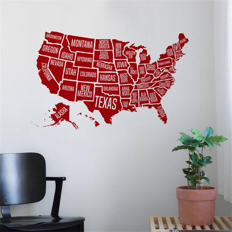 Wandaufkleber USA Karte Bundesstaat Aufkleber Heim Büro Dekoration für Schlafzimmer Wohnzimmer Fenster Rot rot Wandaufkleber USA Karte Bundesstaat Aufkleber Heim Büro Dekoration für Schlafzimmer Wohnzimmer Fenster Rot rot von Joom DACH