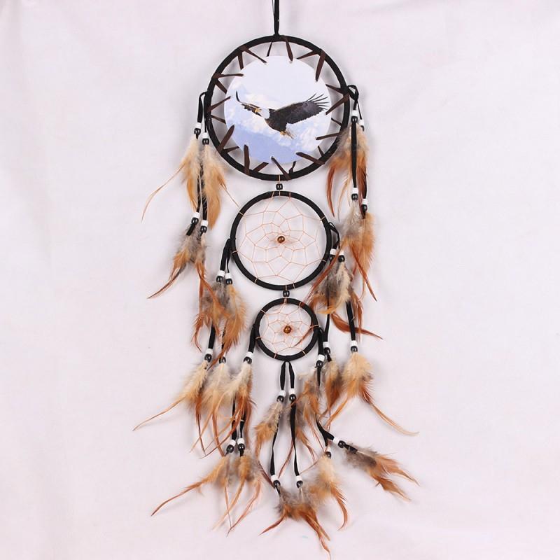 Wandbehang Dekor Wolf Muster Ornament Traumfänger mit Federn von Joom DACH