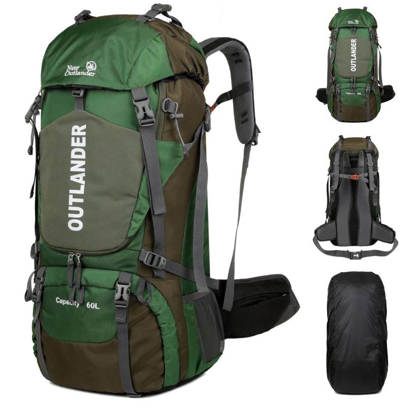 Wandern Rucksack 60L Wasserdicht Camping Rucksack Licht Reise Rucksack für Männer/Frauen Rucksack mit grün von Joom DACH