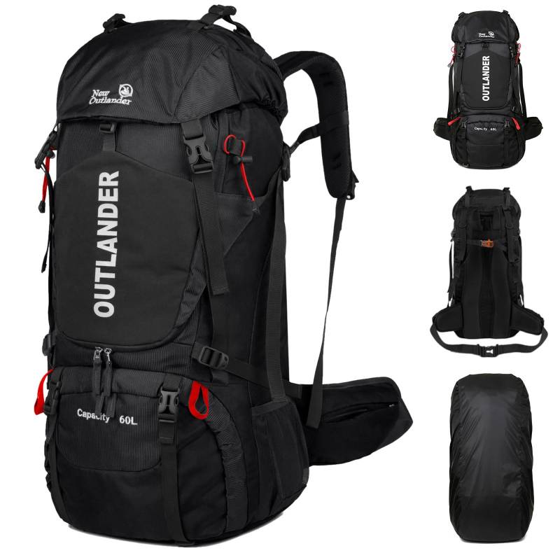 Wandern Rucksack 60L Wasserdicht Camping Rucksack Licht Reise Rucksack für Männer/Frauen Rucksack mit schwarz von Joom DACH
