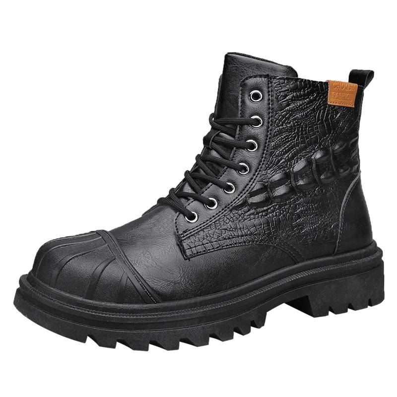 Wanderschuhe Herren Herren Sicherheitsschuh Arbeits- & Sicherheitsschuhe Stiefeletten Mann Echtes Leder Herren Motorradstiefel Braun Stiefel Knöchel Herren 43 von Joom DACH