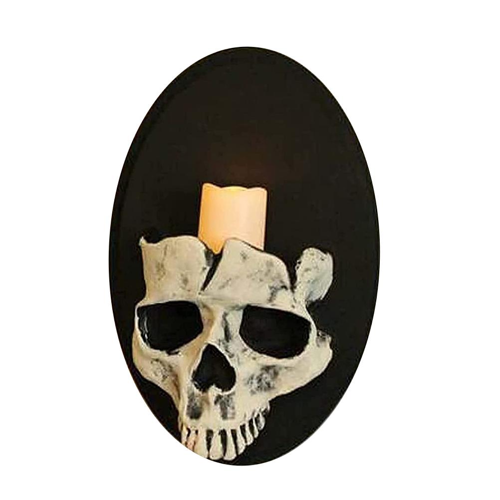 Wandkerzenhalter Horror Skelett Kerzenhalter für Halloween Party Dekoration von Joom DACH