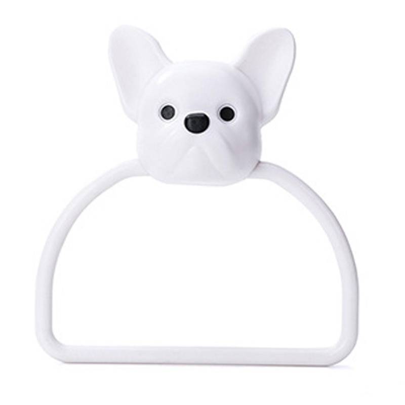 Wandmontierter Handtuchring Cartoon Nicht markierende Aufkleber Handtuchhalter Ablage für Küche Badezimmer Welpe von Joom DACH