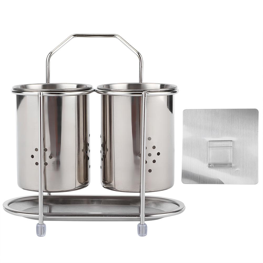 Wandmontiertes 304 Edelstahl Essstäbchen Löffel Aufbewahrung Abtropfgestell Korb Küchenutensilien von Joom DACH