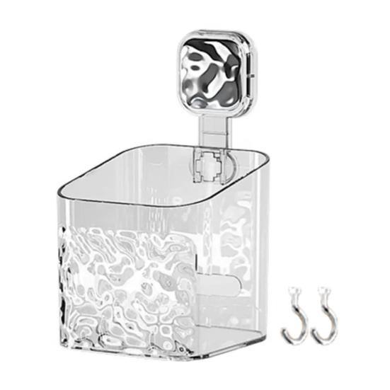 Wandmontiertes Aufbewahrungsregal mit Haken, moderne Abflusslöcher, kein Bohren, stark belastbar, für Badezimmer, Küche, Zubehör, Kleinigkeiten, Halter, Regal-Organizer S von Joom DACH