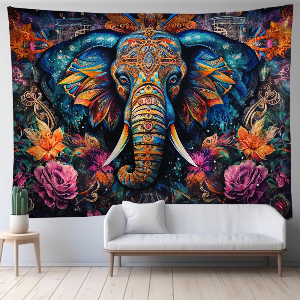 Wandteppich der Elefantenserie: Wandbehang mit Tierdesign als Wohnzimmerdekoration 200x150 cm von Joom DACH