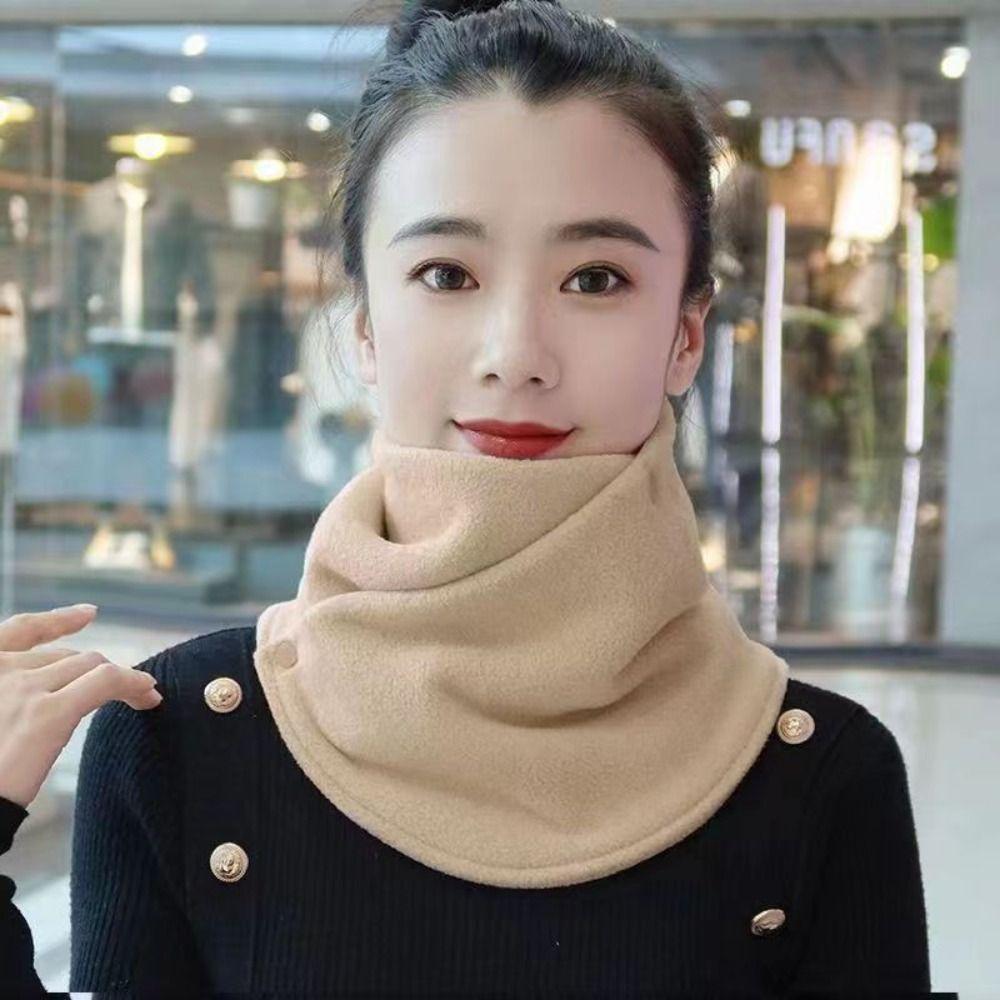 Warm halten Plüsch Nackenschutz Einfarbig Plüsch Halsbedeckung Mode Fleece Halstuch Damen von Joom DACH