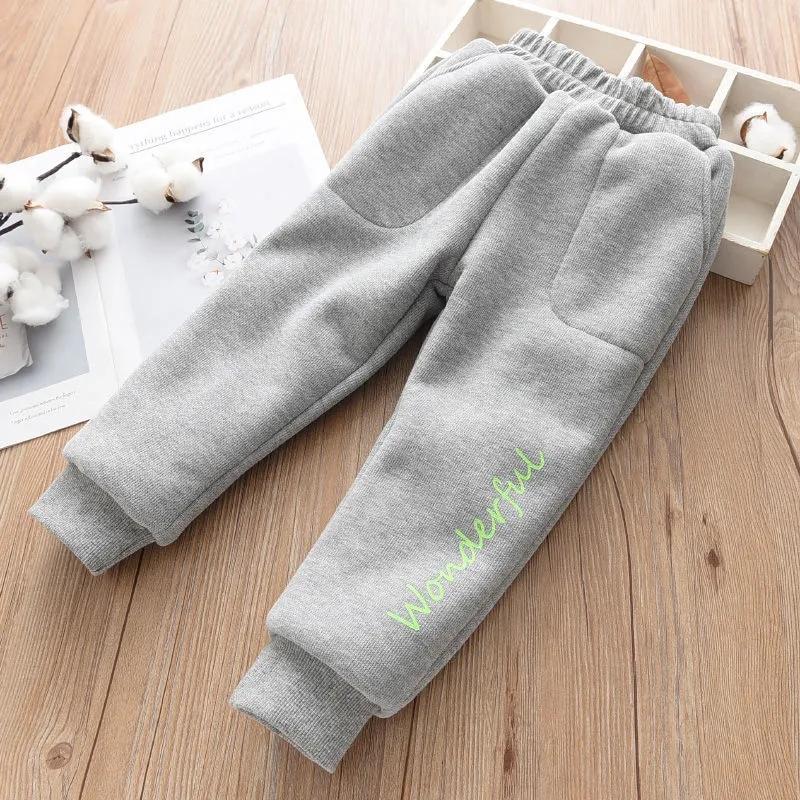 Warme, verdickte Jungen- und Mädchenhosen für den Winter, hochwertige Hosen für Teenager, Jungen und Mädchen, Kinder, Ski-Daunenhosen 90 hellgrau von Joom DACH