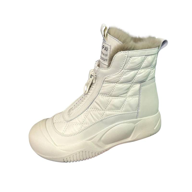 Warme, verdickte Plüsch-Wanderschuhe für Damen, Winterschuhe, rutschfeste Baumwollschuhe 40 weiß von Joom DACH